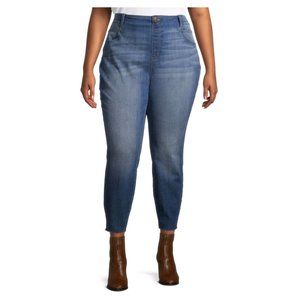 Terra & Sky Women's Plus 4X Pull On Denim Capri